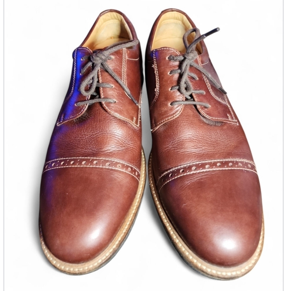 Johnston & Murphy Men's BARLOW CAP TOE Brown Leather Shoes Size 10.5 M Oxford - Picture 3 of 8